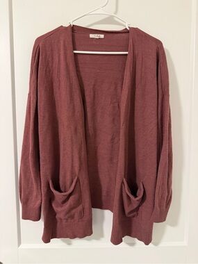 Maurices Open-Front Pocket Cardigan - Dusty Rose Mauve